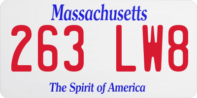 MA license plate 263LW8