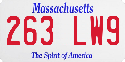 MA license plate 263LW9