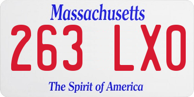 MA license plate 263LX0