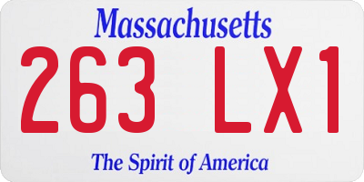 MA license plate 263LX1