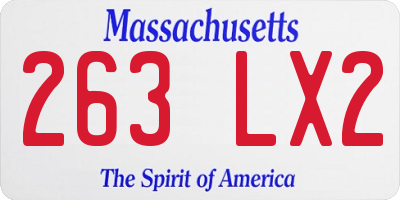 MA license plate 263LX2
