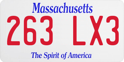 MA license plate 263LX3