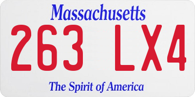 MA license plate 263LX4