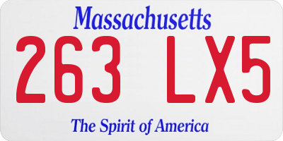 MA license plate 263LX5