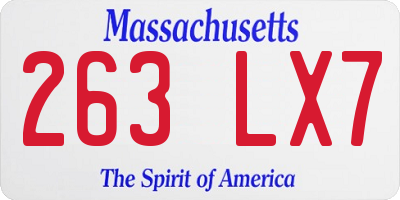 MA license plate 263LX7