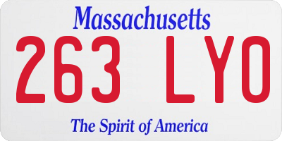 MA license plate 263LY0