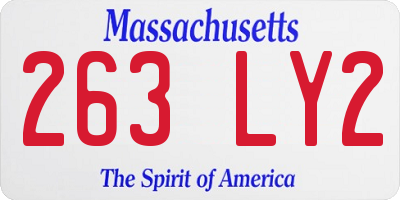 MA license plate 263LY2
