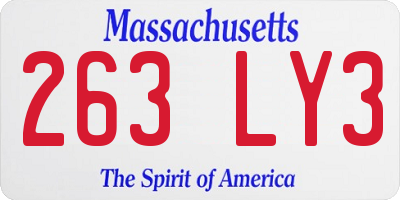 MA license plate 263LY3