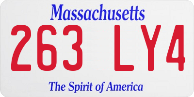 MA license plate 263LY4