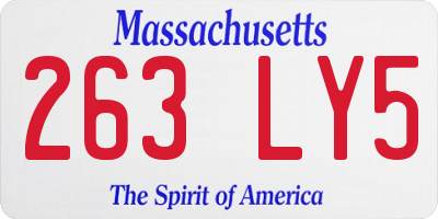 MA license plate 263LY5