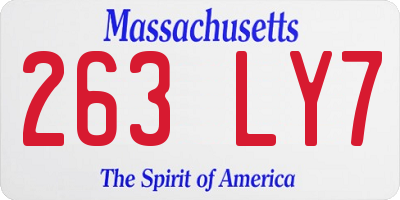MA license plate 263LY7