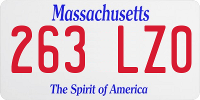 MA license plate 263LZ0