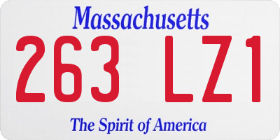MA license plate 263LZ1