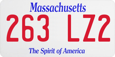 MA license plate 263LZ2