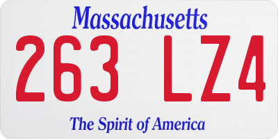 MA license plate 263LZ4