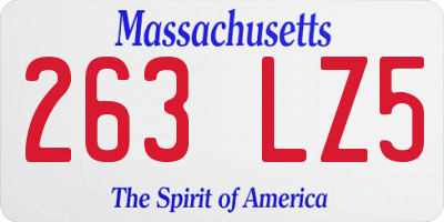 MA license plate 263LZ5
