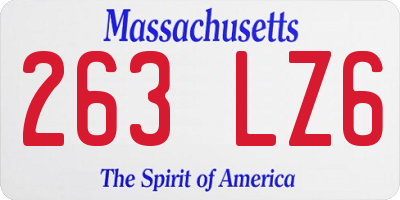 MA license plate 263LZ6