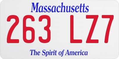 MA license plate 263LZ7