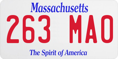 MA license plate 263MA0