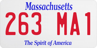 MA license plate 263MA1