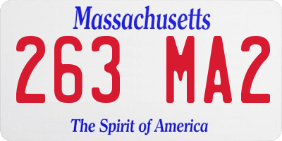 MA license plate 263MA2