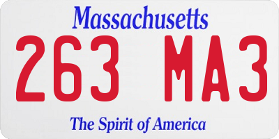 MA license plate 263MA3