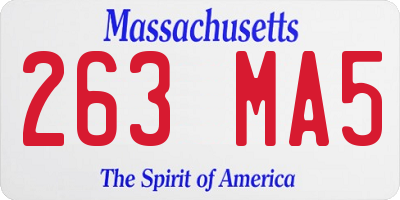 MA license plate 263MA5
