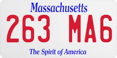 MA license plate 263MA6