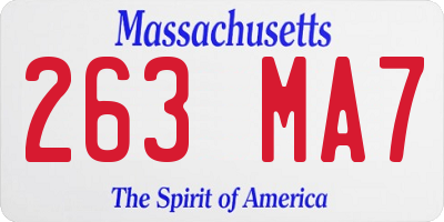 MA license plate 263MA7