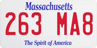 MA license plate 263MA8