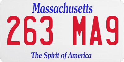 MA license plate 263MA9