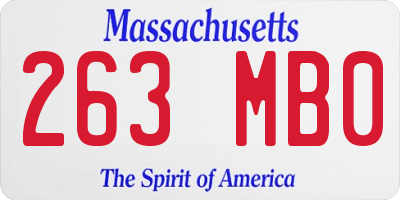 MA license plate 263MB0