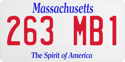 MA license plate 263MB1