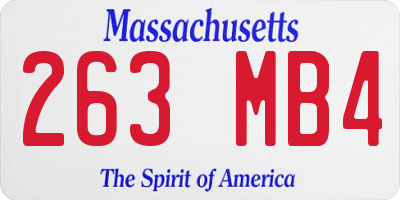 MA license plate 263MB4