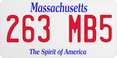 MA license plate 263MB5