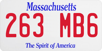 MA license plate 263MB6