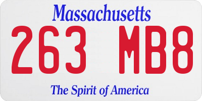 MA license plate 263MB8