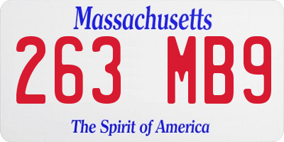 MA license plate 263MB9