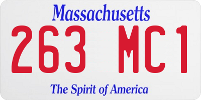 MA license plate 263MC1