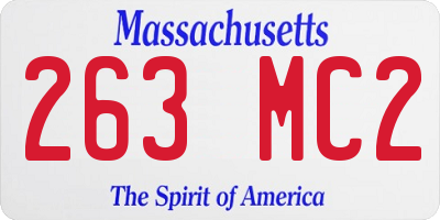 MA license plate 263MC2