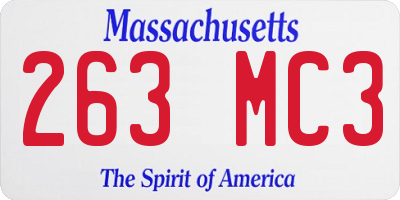 MA license plate 263MC3