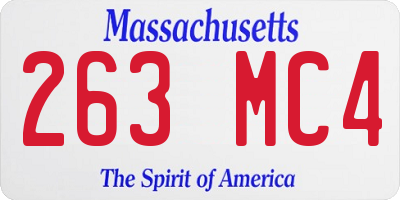 MA license plate 263MC4