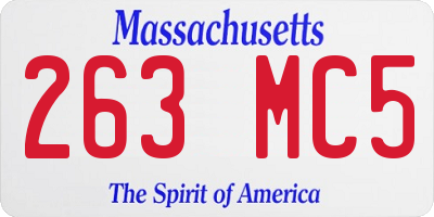 MA license plate 263MC5