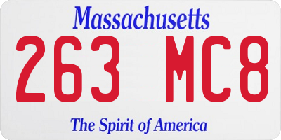MA license plate 263MC8