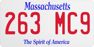 MA license plate 263MC9
