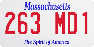 MA license plate 263MD1