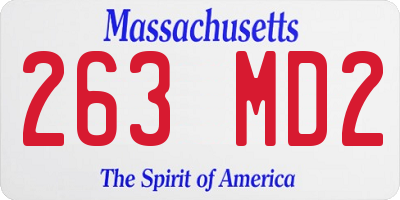 MA license plate 263MD2