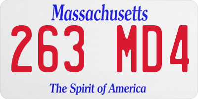 MA license plate 263MD4