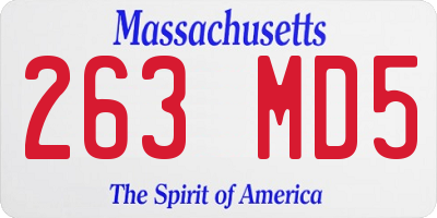 MA license plate 263MD5