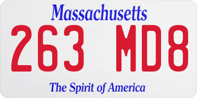 MA license plate 263MD8